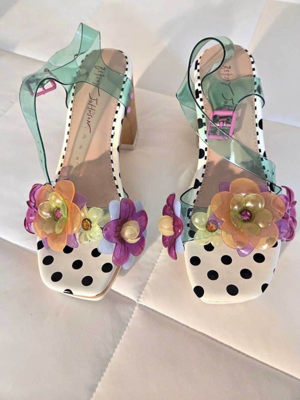 Betsey Johnson Floryn Flower-Embellished Platform Heeled Sandal Floral Platform